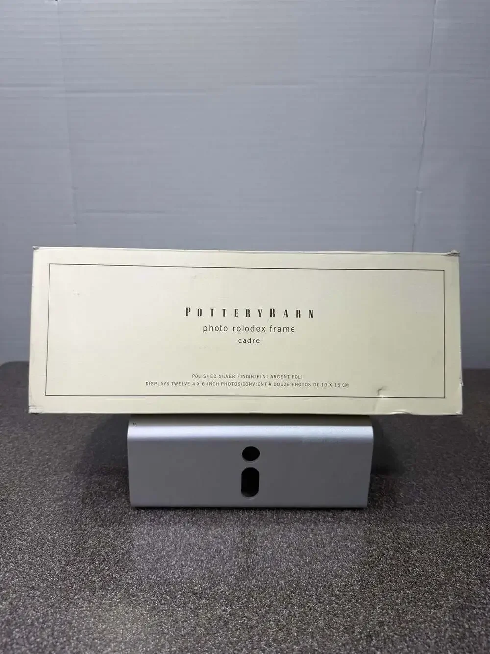 Pottery Barn Polished Silver Photo Rolodex Frame